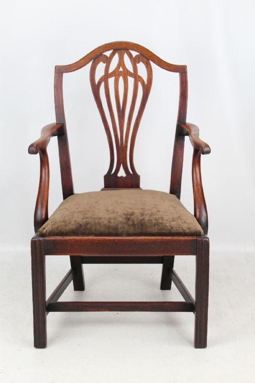 fig 1. Georgian Mahogany Desk Chair Armchair