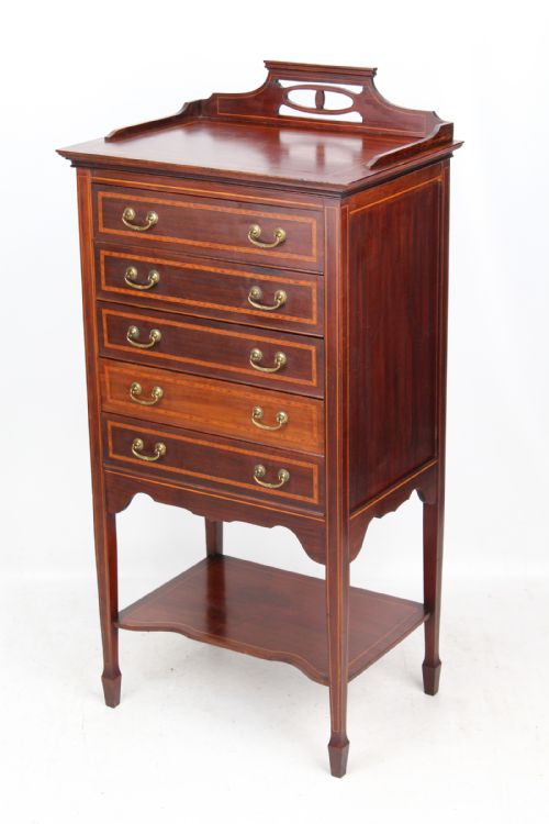 Edwardian Mahogany & Inlaid Music Cabinet