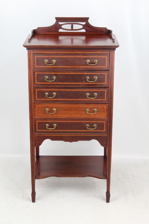fig 1. Edwardian Mahogany & Inlaid Music Cabinet