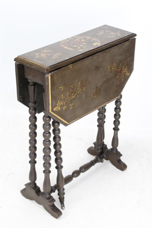 Small Victorian Chinoiserie Drop Leaf Table