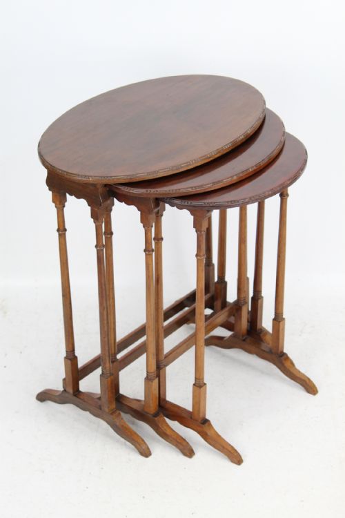 Antique Nest of 3 Mahogany Tables Manner of Gillows