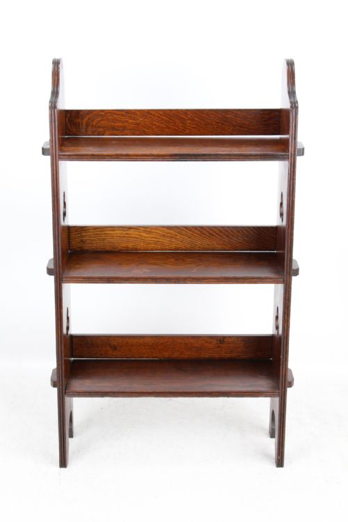 fig 1. Edwardian Liberty & Co “Sedley” Oak Open Bookcase