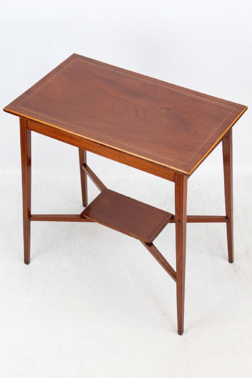 Small Edwardian Mahogany & Inlaid Side Table