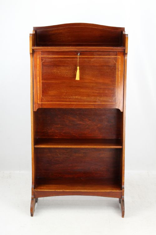 fig 1. Edwardian Mahogany Hall Bureau Dublin Label