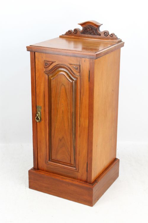 Victorian Walnut Bedside Cabinet Cupboard