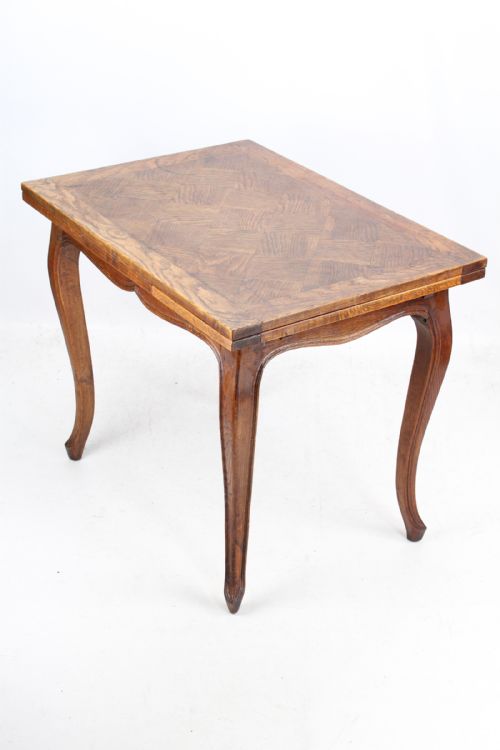 French Oak Parquetry Top Extending Dining Table