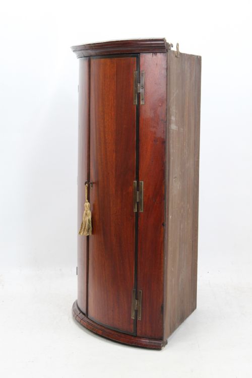 fig 1. Georgian Mahogany Bow Front Corner Cupboard