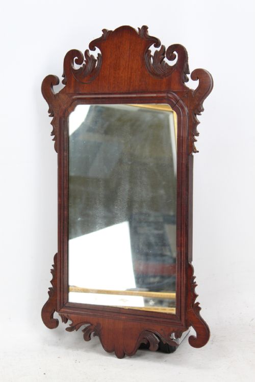 fig 1. Small Georgian Mahogany Fretwork Wall Pier Mirror