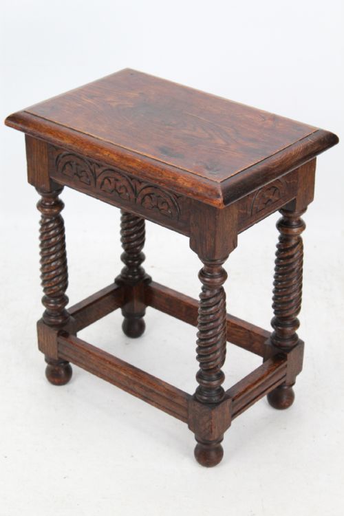 Small Edwardian Oak Stool Coffee Table