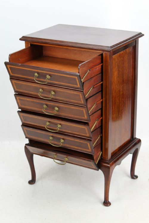 fig 1. Edwardian Inlaid Mahogany Music Cabinet, George Laird & Son Glasgow