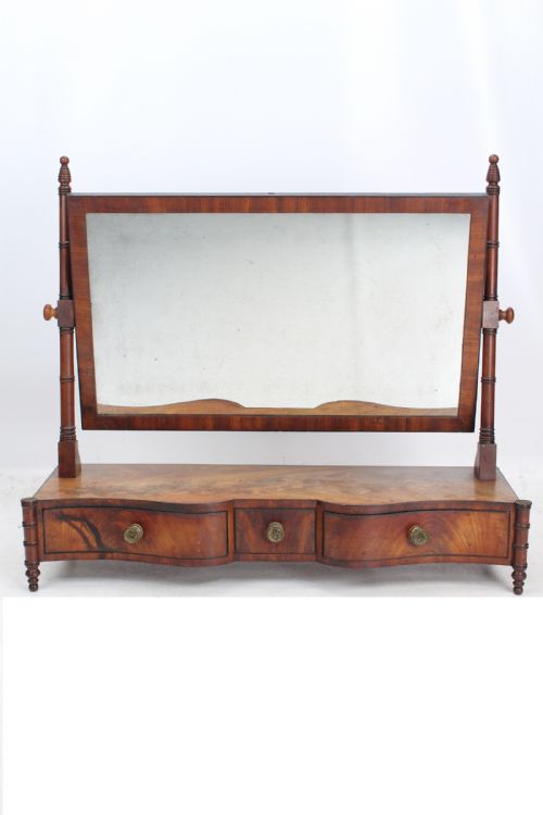 Large Regency Mahogany Dressing Table Toilet Mirror