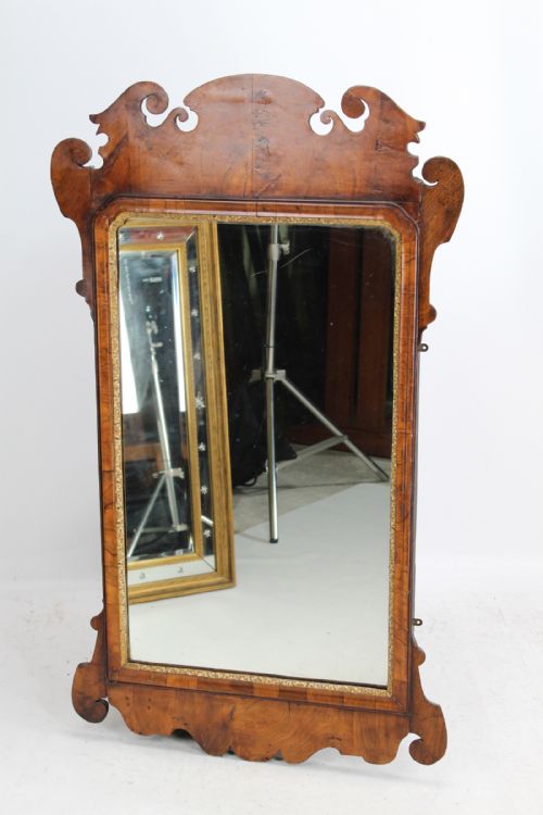 fig 1. Large Antique George II Walnut Fretwork Pier Mirror Circa 1750