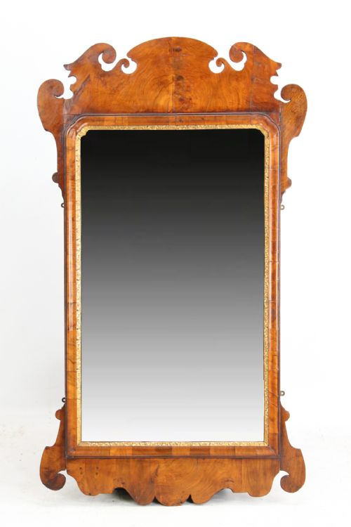 Large Antique George II Walnut Fretwork Pier Mirror Circa 1750