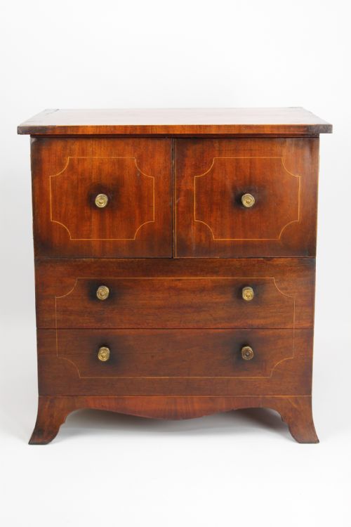 Georgian Mahogany Side Cabinet Bedside Chest of Drawers