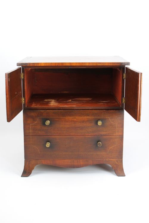 fig 1. Georgian Mahogany Side Cabinet Bedside Chest of Drawers