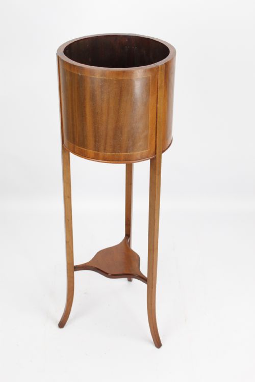 Edwardian Mahogany & Inlaid Jardinière Plant Stand