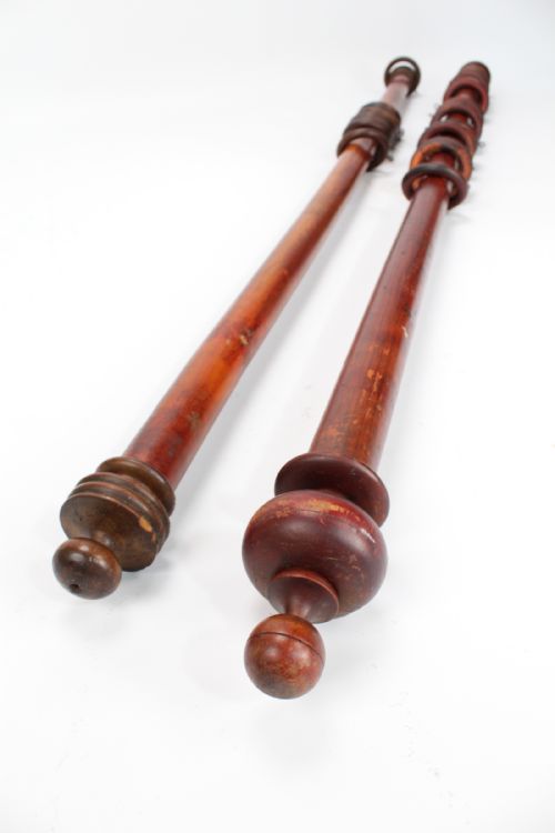 2 Antique Victorian 5ft Wooden Curtain Poles