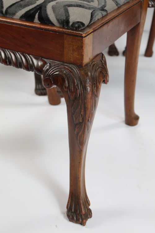 fig 1. Set 6 Antique Edwardian Mahogany Chippendale Dining Chairs