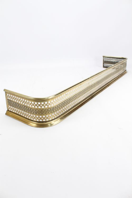 Long 4ft6 Victorian Pierced Brass Fire Fender