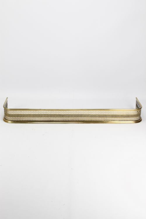 fig 1. Long 4FT6 Victorian Pierced Brass Fire Fender