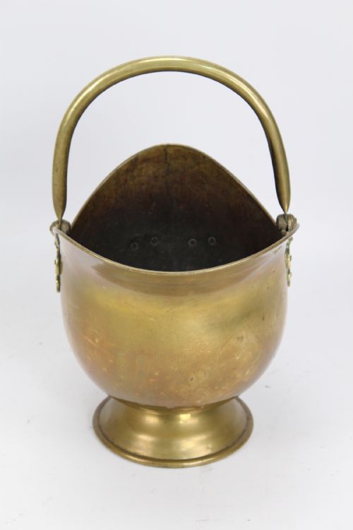 fig 1. Victorian Brass Helmet Coal Scuttle Log Bin Bucket