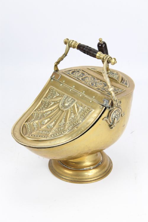 Victorian Brass Helmet Coal Scuttle