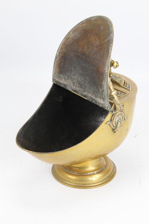 fig 1. Victorian Brass Helmet Coal Scuttle