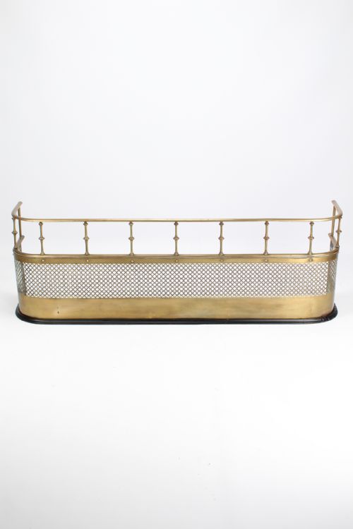 fig 1. Large 4FT6 Victorian Pierced Brass Nursey Fire Guard Fender