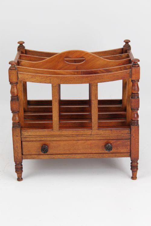 fig 1. Small George III Mahogany Canterbury With Drawer