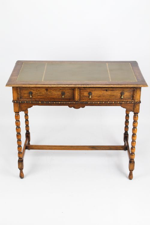 Small Edwardian Oak Writing Table