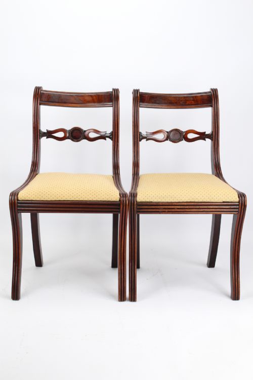 fig 1. Pair Antique Regency Mahogany Side Chairs