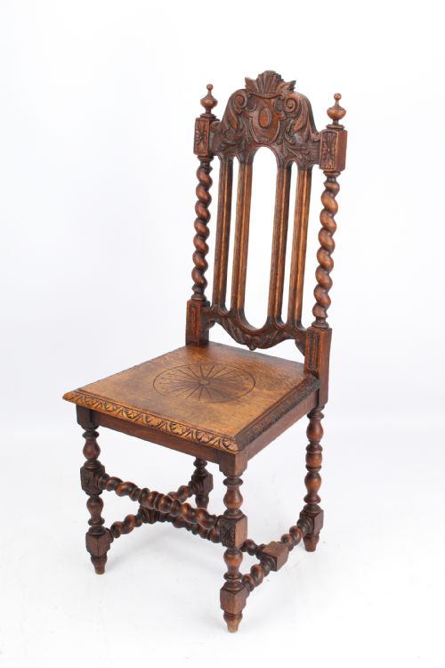 Victorian Gothic Revival Oak Chair