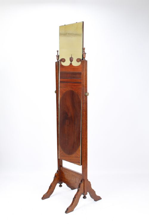 fig 1. Tall Oak Cheval Mirror