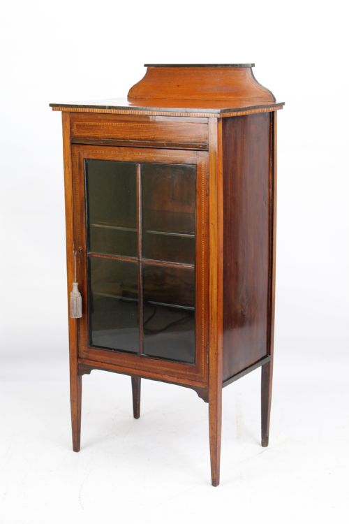 Small Edwardian Mahogany Inlaid Bookcase