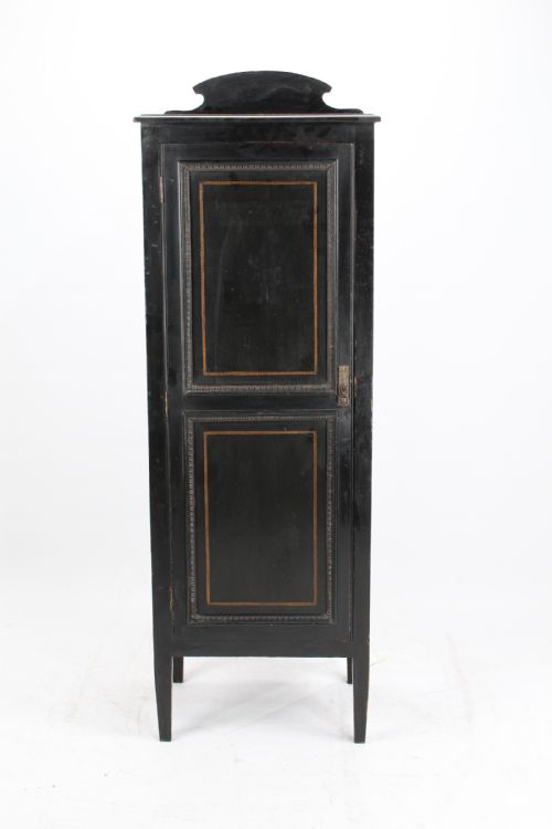 Tall & Slim Ebonised Edwardian Cupboard