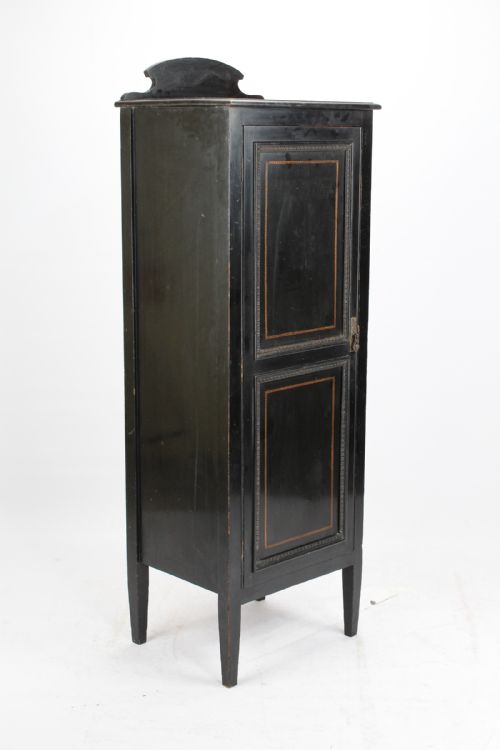 fig 1. Tall & Slim Ebonised Edwardian Cupboard