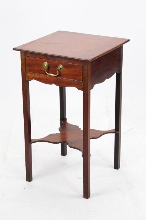 Small Georgian Mahogany Bedside Table with Drawer