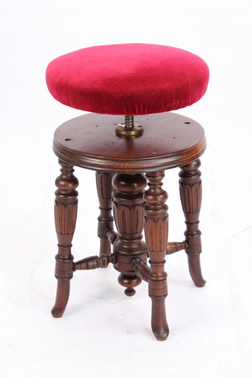 fig 1. Victorian Revolving Adjustable Piano Stool