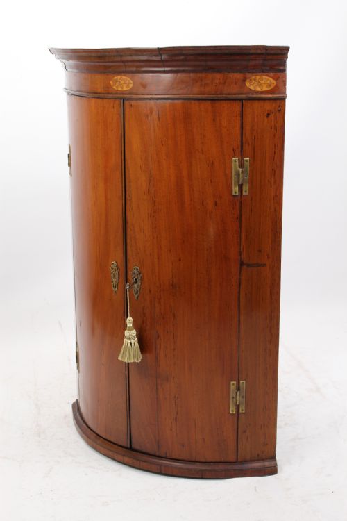 fig 1. Georgian Mahogany Bow Front Corner Cupboard
