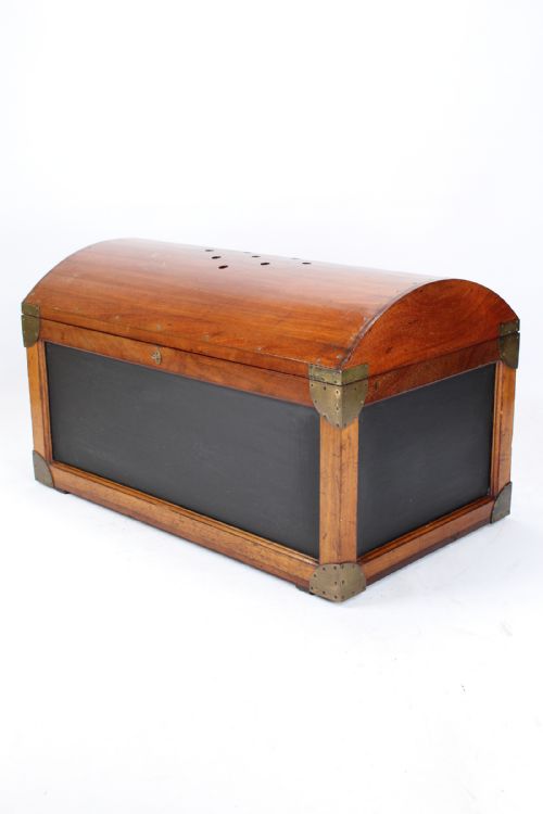 Edwardian Mahogany Dome Top Trunk