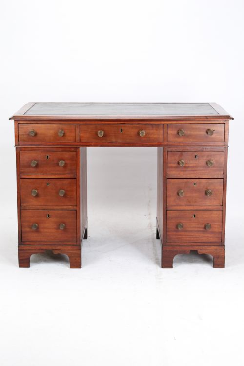 fig 1. Small Victorian Mahogany Pedestal Desk, Hobbs & Co London