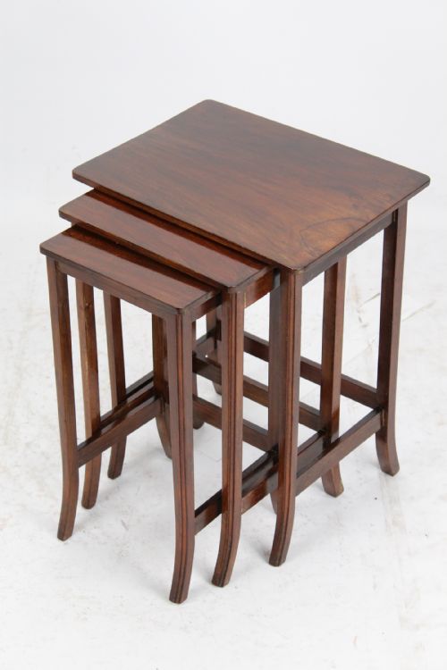 fig 1. Small Edwardian Nest of 3 Mahogany Tables