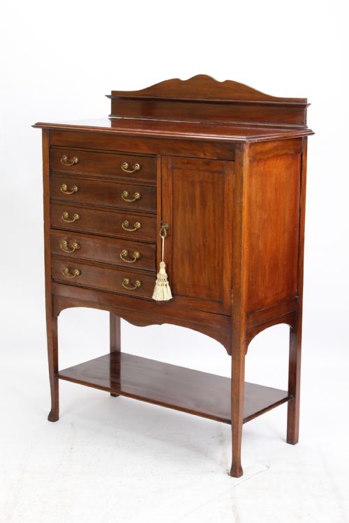 Antique Edwardian Mahogany Music Cabinet