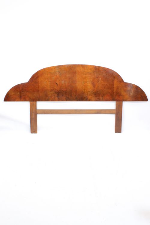 Large Art Deco Walnut Headboard