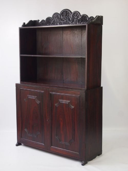 Small Carved Anglo Indian Sideboard Dresser