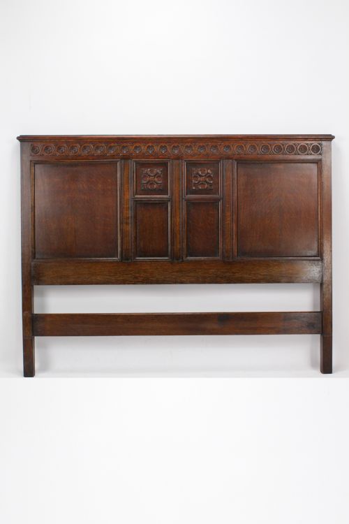 Edwardian Oak Double Bed Headboard