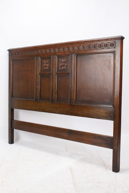 fig 1. Edwardian Oak Double Bed Headboard