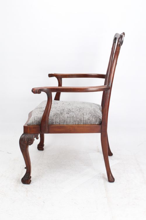 fig 1. Edwardian Mahogany “Chippendale” Desk Chair Armchair