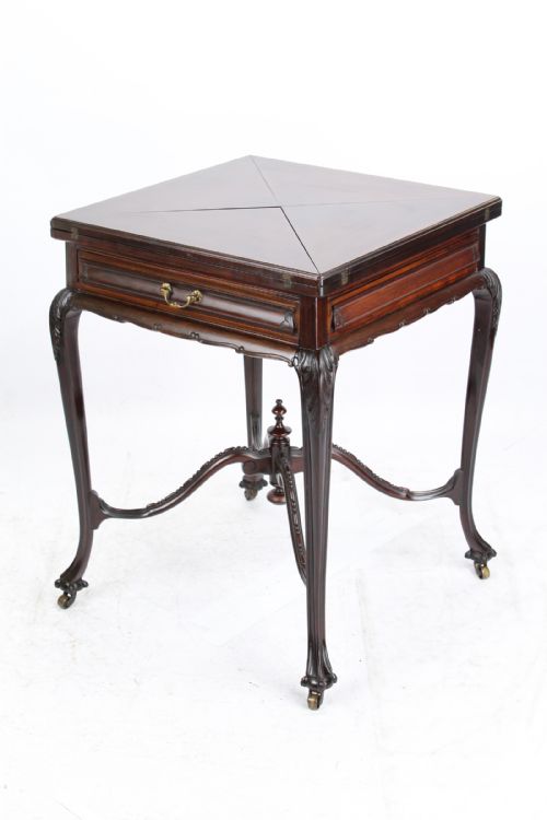 Victorian Mahogany Envelope Card Table