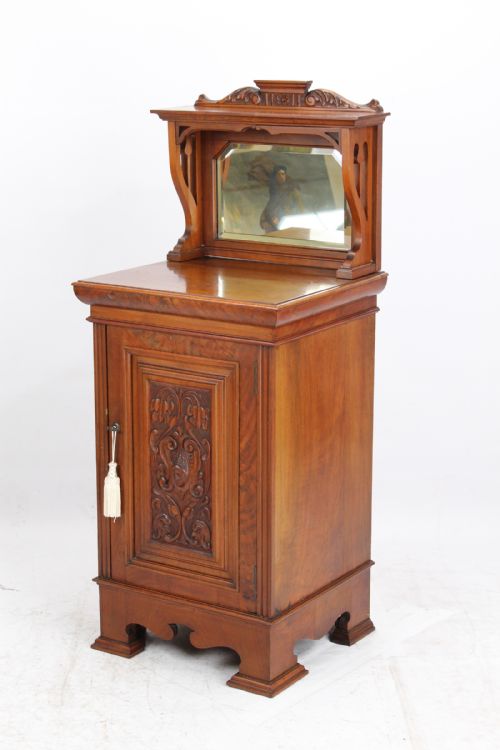 fig 1. Victorian Arts and Crafts Walnut Cabinet